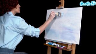 Ryan Keely bob ross cosplayban festés óráján megvadul a bazinagy cicis milf